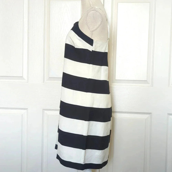 Cece Black and White Linen Blend Stripe Spaghetti strap Dress - Picture 5 of 10